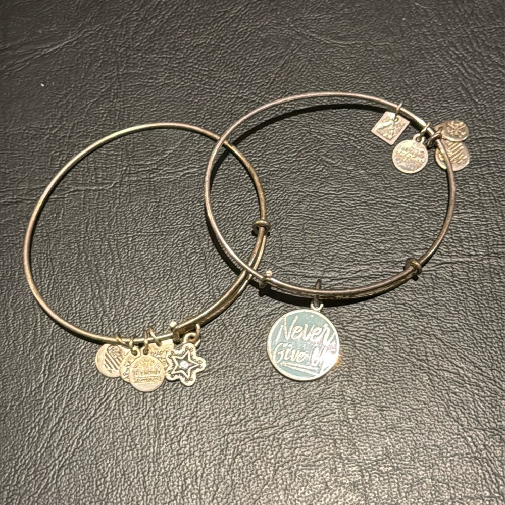 Alex and Ani never give up and Star bracelet set